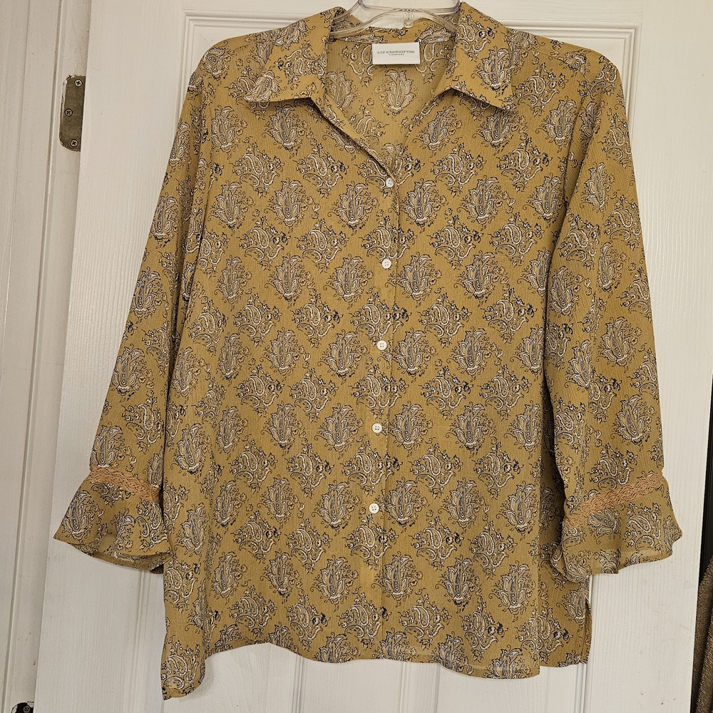 Liz Claiborne Mustard Paisley Blouse